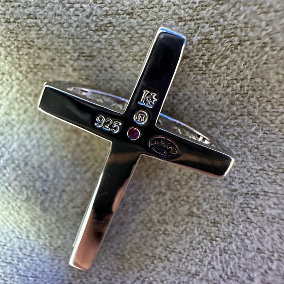 Cross Lab Created Ruby/White Diamond Simulated Pendant - Picture 7 of 7